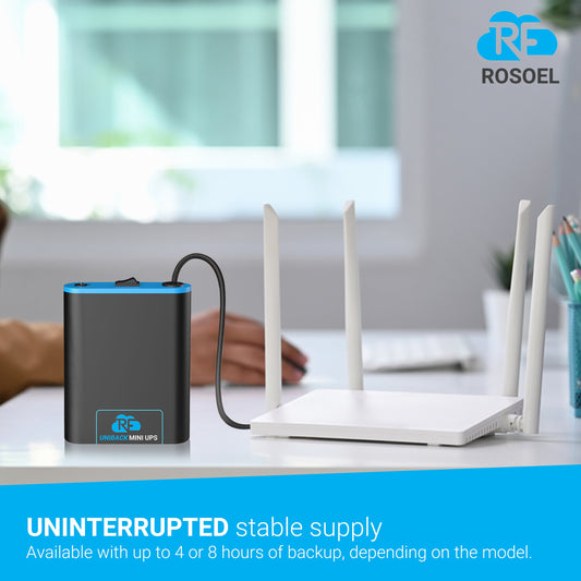 UNIBACK Mini-UPS by Rosoel, Reliable Backup Power for Your Wi-Fi Router